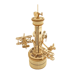 Robotime Rokr 84pcs Rotatable DIY 3D Starry Night Wooden Model Building Kit Block Assembly Music Box Toy Gift for Children Adult