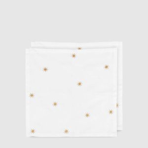 Set of white serving napkins Stars Pip Studio