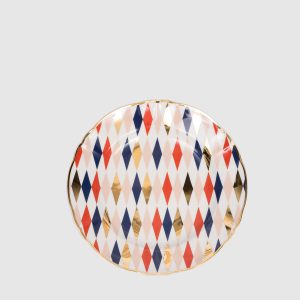 Geometric print porcelain dessert plate Bitossi Home