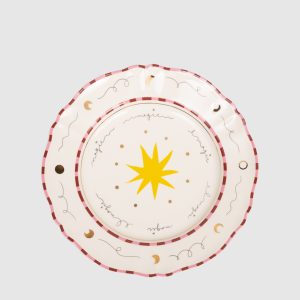 White porcelain dinner plate Star Bitossi Home