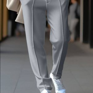 Men's Daily Pleated Sweatpants with Elastic Waist