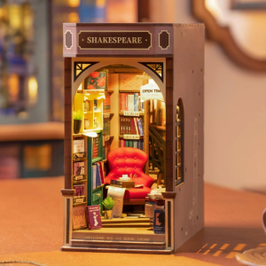 Robotime Rolife New Booknook Bookstore with Light for Grils Housewife Home Decor Easy Assembly Wooden Toys Gifts Presents TGB07