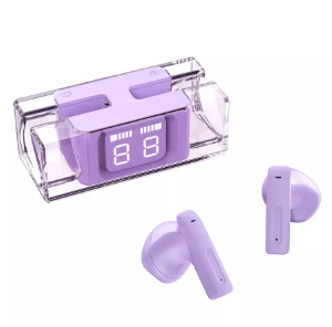 Lb04C Newest LED Display Bluetooth 5.3 Earbuds Wholesale Wireless Headphone Handfree Transparent Headset In Ear Stream Earphone