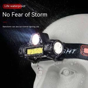 magnet work light LED headlight outdoor cob rechargeable headlight fishing light strong light night fishing headlight