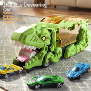 Dinosaur devouring car catapult sliding transportation track storage alloy car