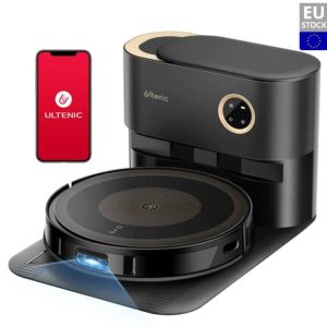 Ultenic TS1 Robot Vacuum Cleaner with Self Emptying Station, Dual-Spin Mopping, 3000Pa Suction, 3L Dust Bag, Carpet Boost, App/Voice Control