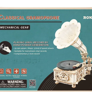Robotime Hand Crank Classic Gramophone with Music 1:1 424pcs Wooden Model Building Kits Gift for Children Adult LKB01 Home Decor