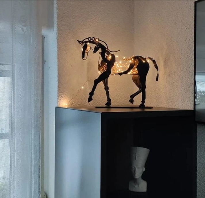 Handmade Adonis Metal Horse Sculpture