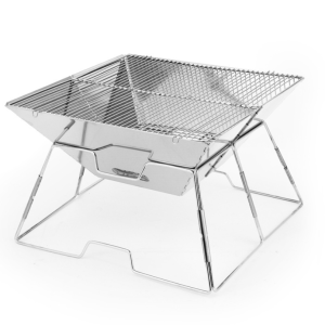3-4 Person Outdoor Barbecue Grill Folding Stainless Steel Portable Woodstove Grill