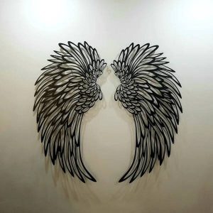1 PAIR ANGEL WINGS METAL WALL ART WITH LED LIGHTS-
