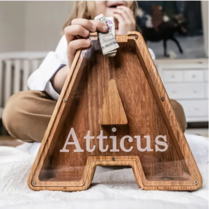 Personalized Boy/Girl Piggy Bank - Wood Gift For Kids
