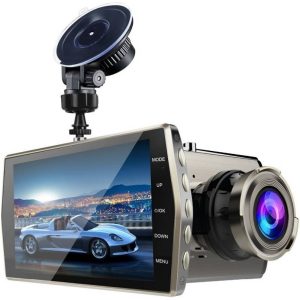1080P Dual Lens Night Vision Front and Rear Video Car Recorder (Metal Case)