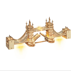 Robotime Rolife DIY 3D Tower Bridge Big Ben Famous Building Wooden Puzzle Game Easy Assembly Toy Gift for Children Teen Adult