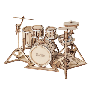 Robotime 3D Musical Instrument Wooden Puzzle Game Assembly Saxophone Drum 4 Kinds DIY Kit Accordion Cello Toy Gift for Children