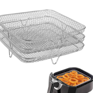 Air Fryer AccessoriesThree Tier Steam RackStainless Steel Stackable Dehydration RackDry Fruit Shelf