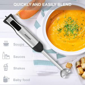 Immersion Hand Blender,5 in1 Emulsion Blender 800W 20 Speed, 500ML Chopper, 600ML Beaker, Stainless Steel Whisk and Milk Frother for Smoothie, Baby Fo