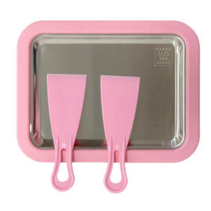 Mini Home Fried Yogurt Maker Kids Homemade DIY Fried Ice Tray, Color: Stainless Steel Pink 22.5x17.5cm