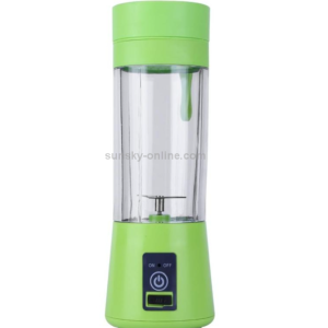 Blender Juicing Cup USB Rechargeable Electric Automatic Vegetable Fruit Citrus Orange Juice Cup Blender Cup ( 380ML 2 Blades Green)