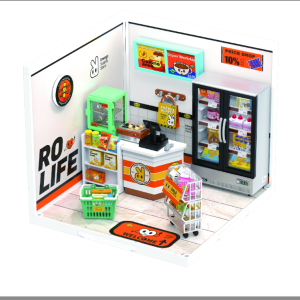 Robotime Rolife Super Creator Daily Plastic DIY Miniature House Cafe Energy Supply Store Building Block Sets English Version DW002