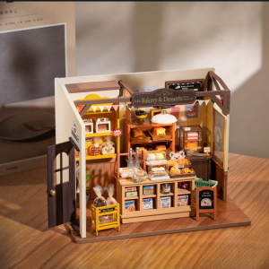 Robotime Rolife Becka's Baking House DIY Miniature House for Kids Children 3D Wooden Assembly Toys Easy Connection Home Decorate