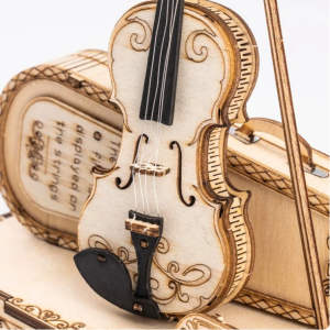 Robotime ROKR Violin Capriccio Model 3D Wooden Puzzle Easy Assembly Kits Musical DIY Gifts for Boys&Girls Building Blocks TG604K
