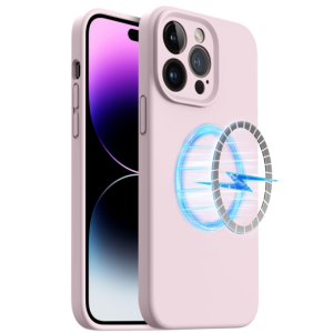 For iPhone 14 Pro Max LK Silicone Magnetic Case (Pink)