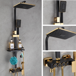 Black Household Shower Set Hotel Bathroom Constant Temperature Shower