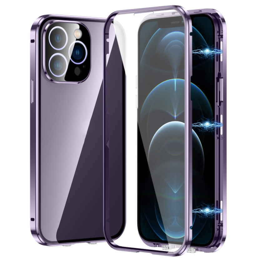 iPhoneHD Double Buckle Magneto Tempered Glass Phone Case