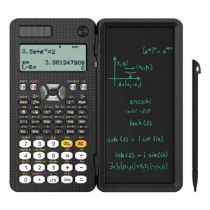 NEWYES 991ES 6.5 Inches Scientific Calculator with LCD Writing Tablet and 417 Functions Solar Energy Science Calculators Notepad Professional Foldable