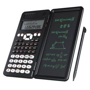 NEWYES 991MS 6.5 Inches Scientific Calculator with LCD Writing Tablet and 349 Functions Solar Energy Science Calculators Notepad Professional Foldable