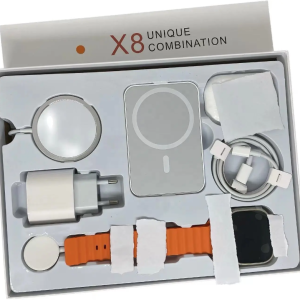 x8 unique combination ultra Smart watch + Power Bank Pack + Wireless Charger x8 combination Pods Cable