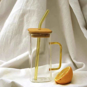 Colorful Handles Square Drinking Glasses