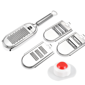 Stainless steel vegetable cutter and grater, specifications: four blades + hand guard, color box