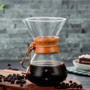 Hand brewed coffee pot, high temperature resistant 400ml glass coffee pot, style: pot without filter