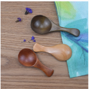 10 pieces sold, wooden milk powder spoon with short handle and wide mouth, wooden seasoning tea spoon, style: C style lacquer