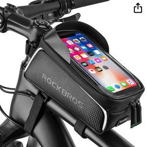 ROCKBROS Bolsa de quadro frontal para telefone de bicicleta, bolsa de bicicleta, à prova d'água, suporte de telefone para bicicleta, bolsa de tub