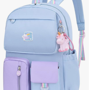 Barakara Mochila para crianças, Mochila escolar leve e bonita com Pingente Unicórnio, Mochila grande à prova d'água para meninos de escola