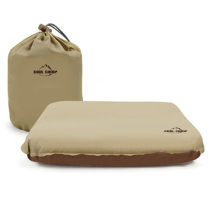 COOL CAMP CF-1111 Outdoor Automatic Inflatable Pillow Portable Travel Camping Tent Napping Foam Pillow (Khaki)
