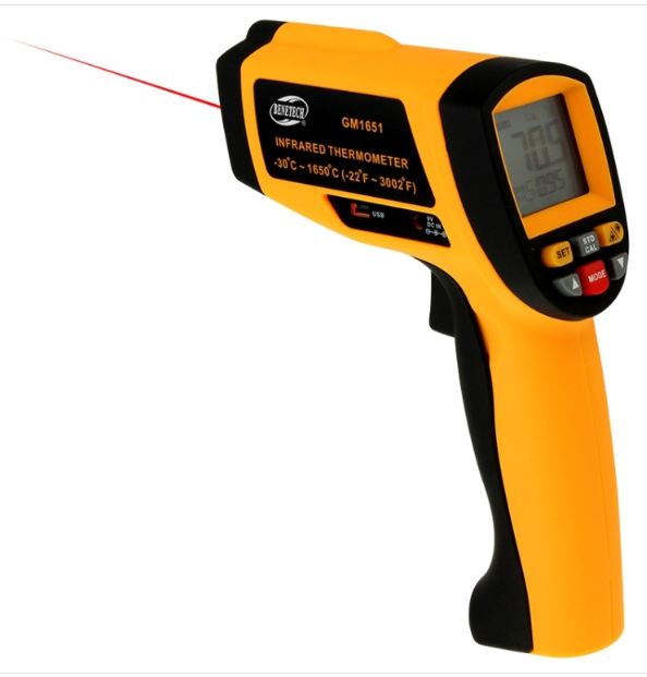 Infrared temperature tester (-50 - 900 degrees Celsius), GM900 (yellow)