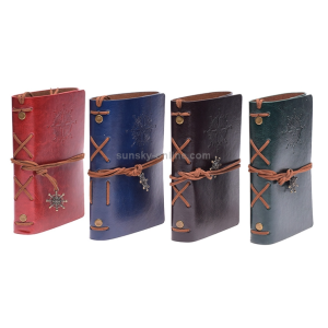 2 for sale spiral notebook diary notepad vintage pirate anchor PU leather stationery gift traveler magazine book