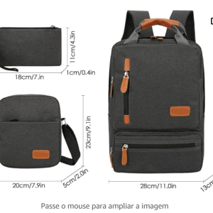 ERYUE Mochila Para Laptop,Mochila Com 3 Peças Mochila Masculina Laptop Mochila Bolso Pequeno Para Viagem Escola Trabalho Trabalho Faculdade Cabe Até 1