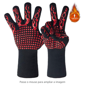 Chotye Luvas de churrasco resistentes ao calor,1472 ℉ (800 ℃) luvas de forno resistentes a temperaturas extremamente altas, 1 par de luvas de silicone