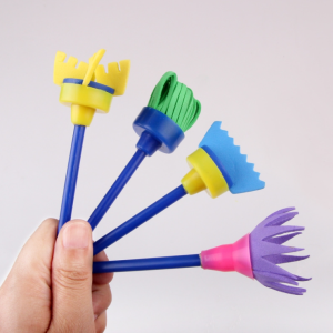5 sets to sell sponge painting brush Children's art stamp tools, color random delivery (4pcs/set broom)