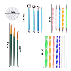 26 Piece Mandala Tools Paint Stick Stippling Brush Paintbrush Painting Tools