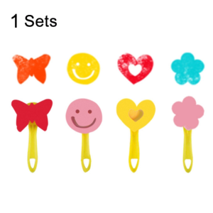 1 set to sell sponge painting brush children's art painting stamp tools, style random delivery (4 yellow handle)