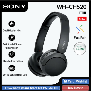 Sony WH-CH520 Wireless Headphones Support DESS Bluetooth wireless headset up to 50 hours Battery Life Support Voice Assistan