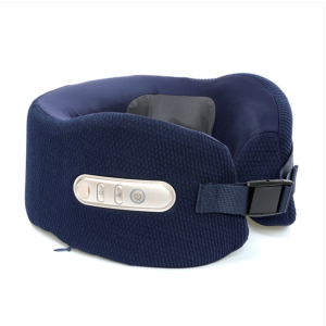 Neck Massager U-Shape Hot Compress Shoulder & Neck Massage Pillow (Navy)
