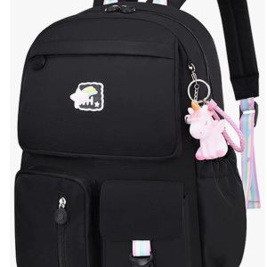 Barakara Mochila para crianças, Mochila escolar leve e bonita com Unicórnio Pingente , Mochila grande à prova d'água para meninos de escola