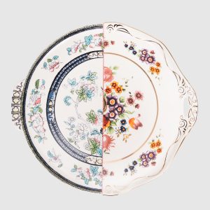 Dorotea white porcelain plate with print SELETTI