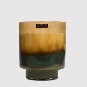 Art Jane L candle with True Fig scent in a glass candle holder Onno